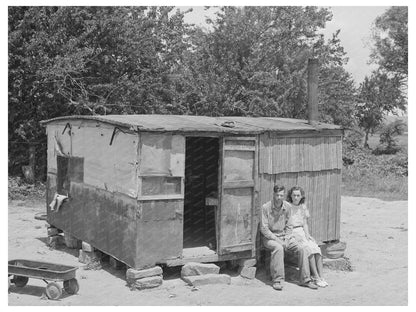 WPA Worker and Wife by Arkansas River June 1939