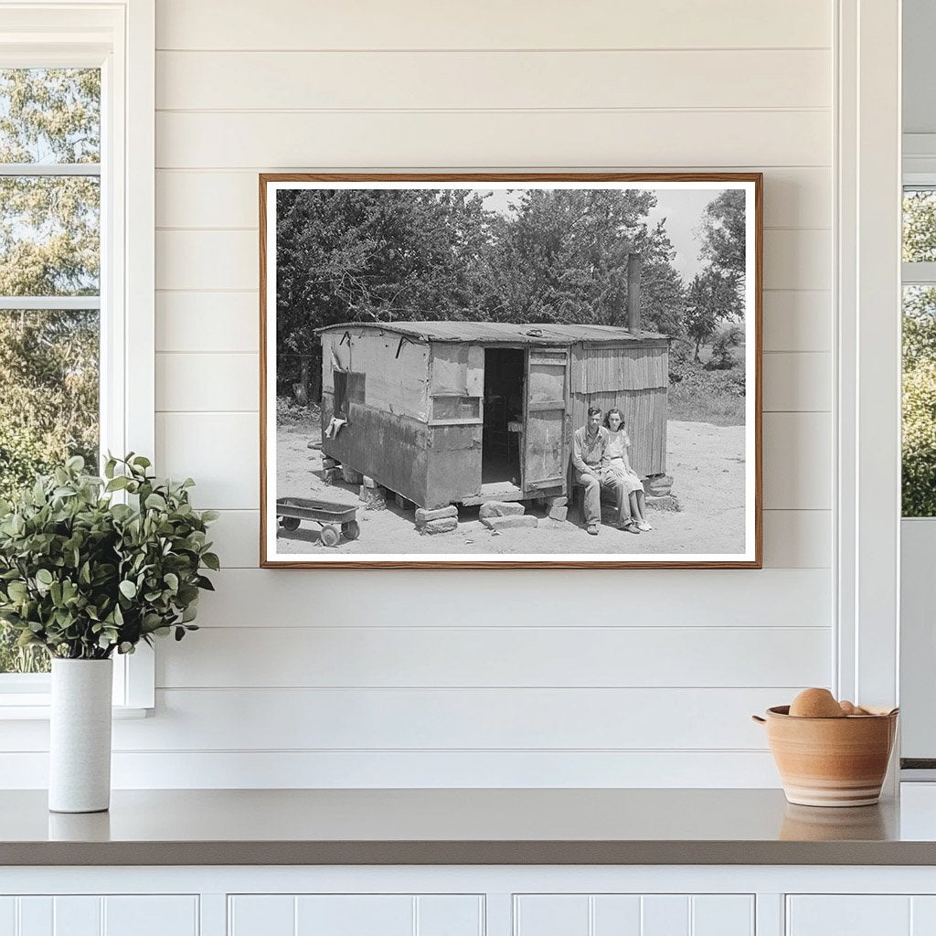 WPA Worker and Wife by Arkansas River June 1939