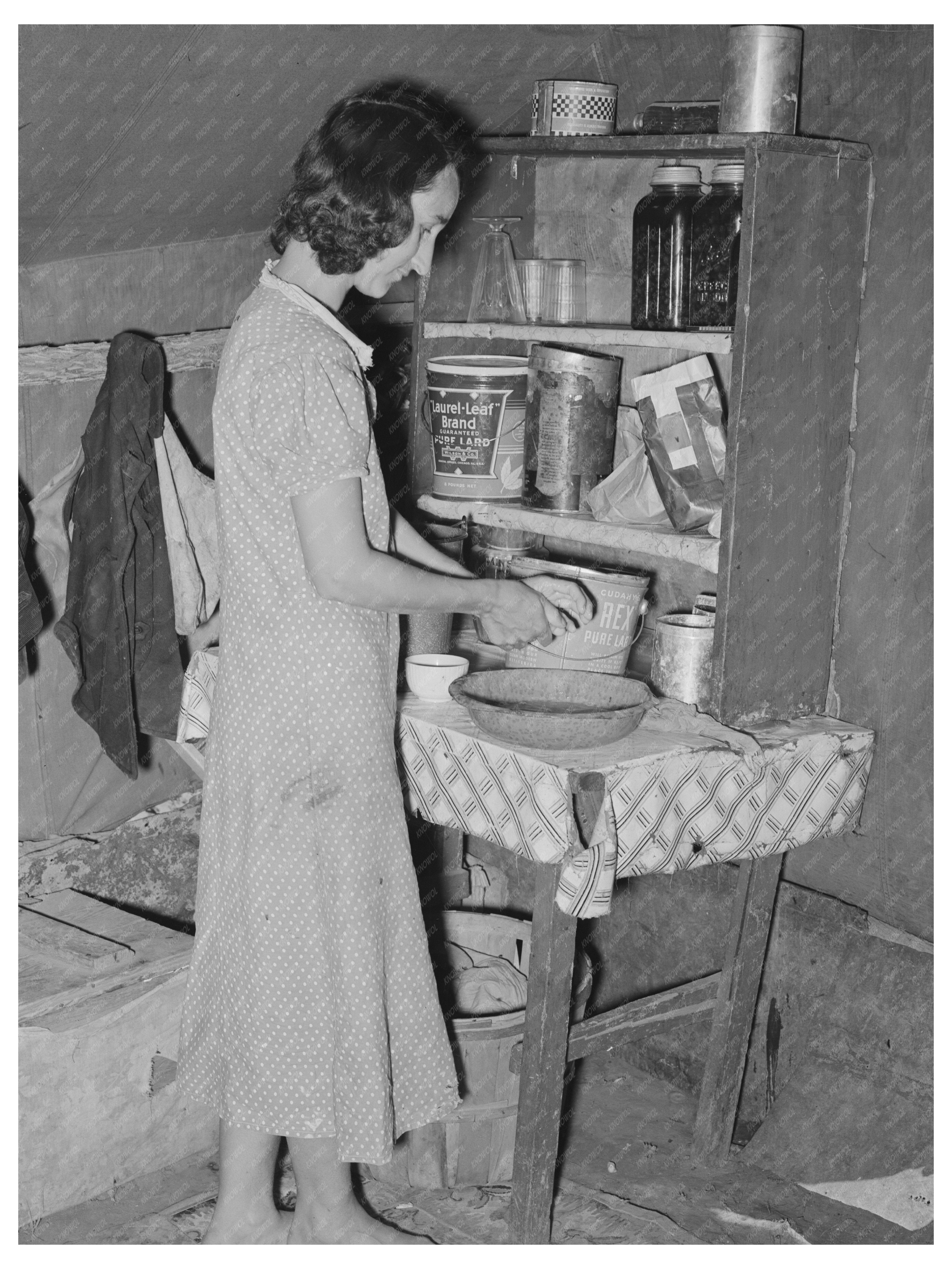 Wife of Day Laborer in Kitchen Arkansas River 1939