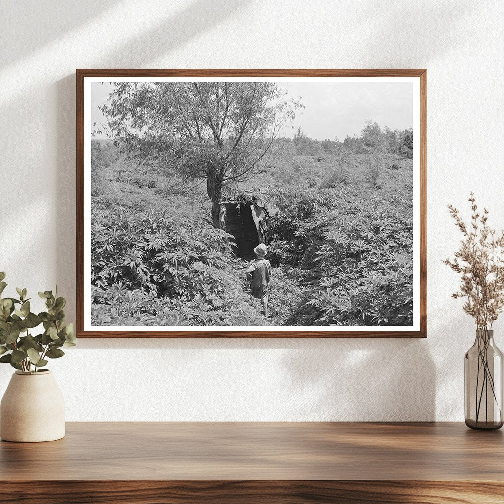 Young Boy by Privy Near Arkansas River June 1939