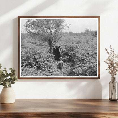 Young Boy by Privy Near Arkansas River June 1939