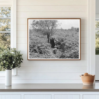 Young Boy by Privy Near Arkansas River June 1939