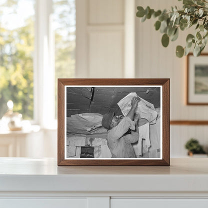 Muskogee Oklahoma Laborer Repapering House June 1939