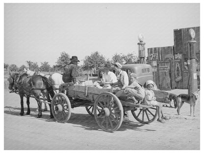 Farmers Wagon Departing Store McIntosh County Oklahoma 1939