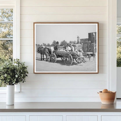 Farmers Wagon Departing Store McIntosh County Oklahoma 1939