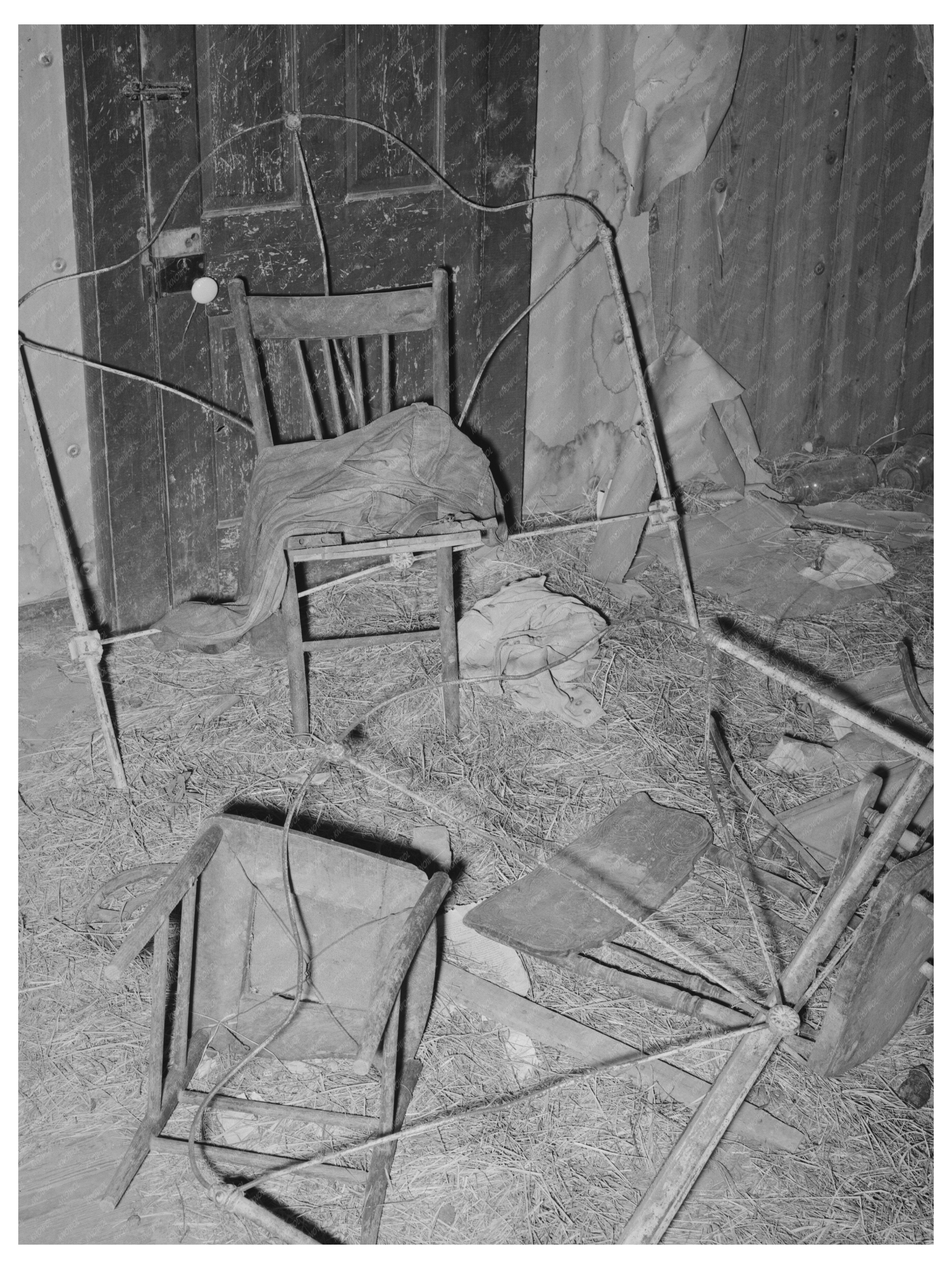 Abandoned Farmhouse Interior McIntosh County Oklahoma 1939