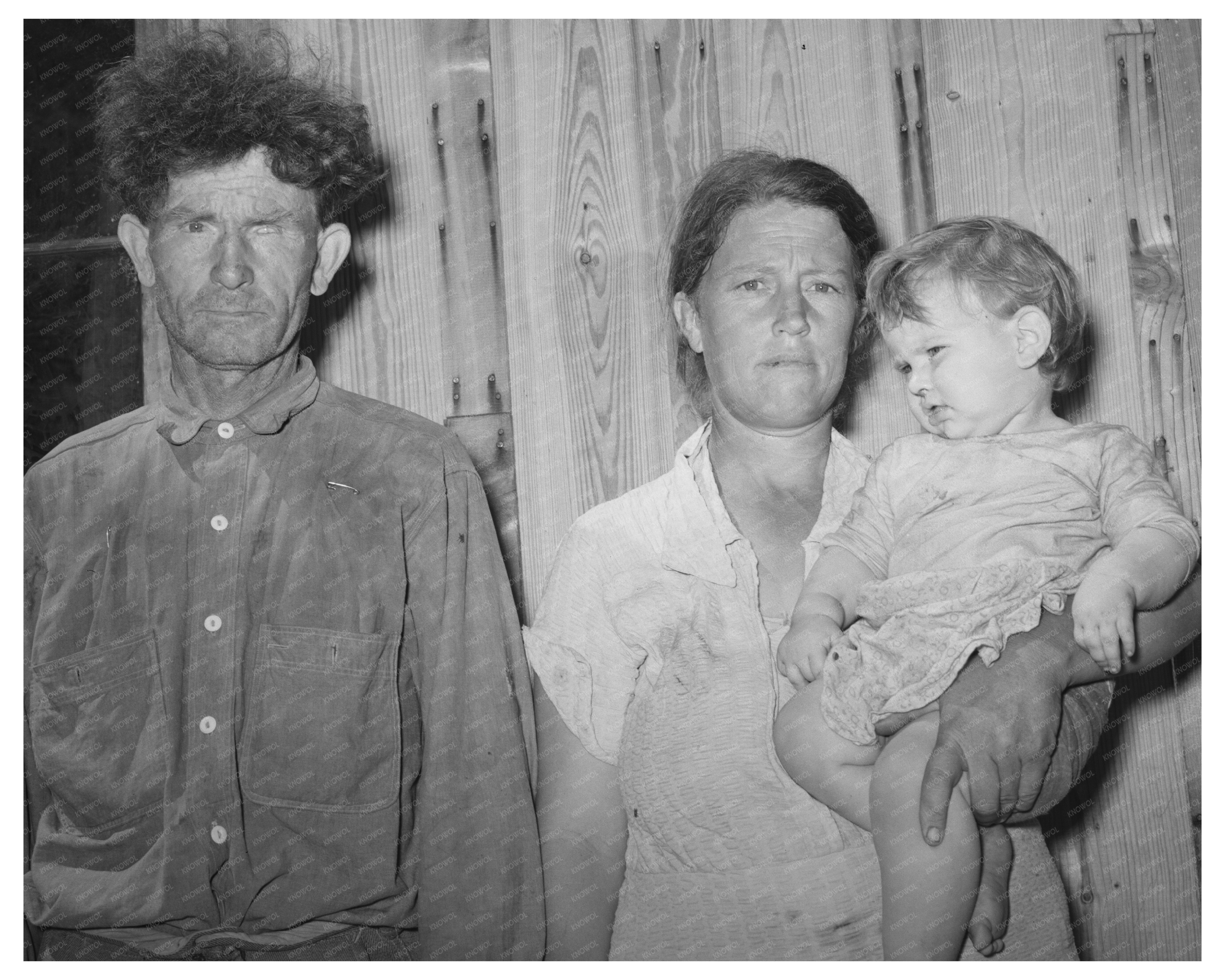 Vintage 1939 Photo of Migrant Worker Family in Oklahoma