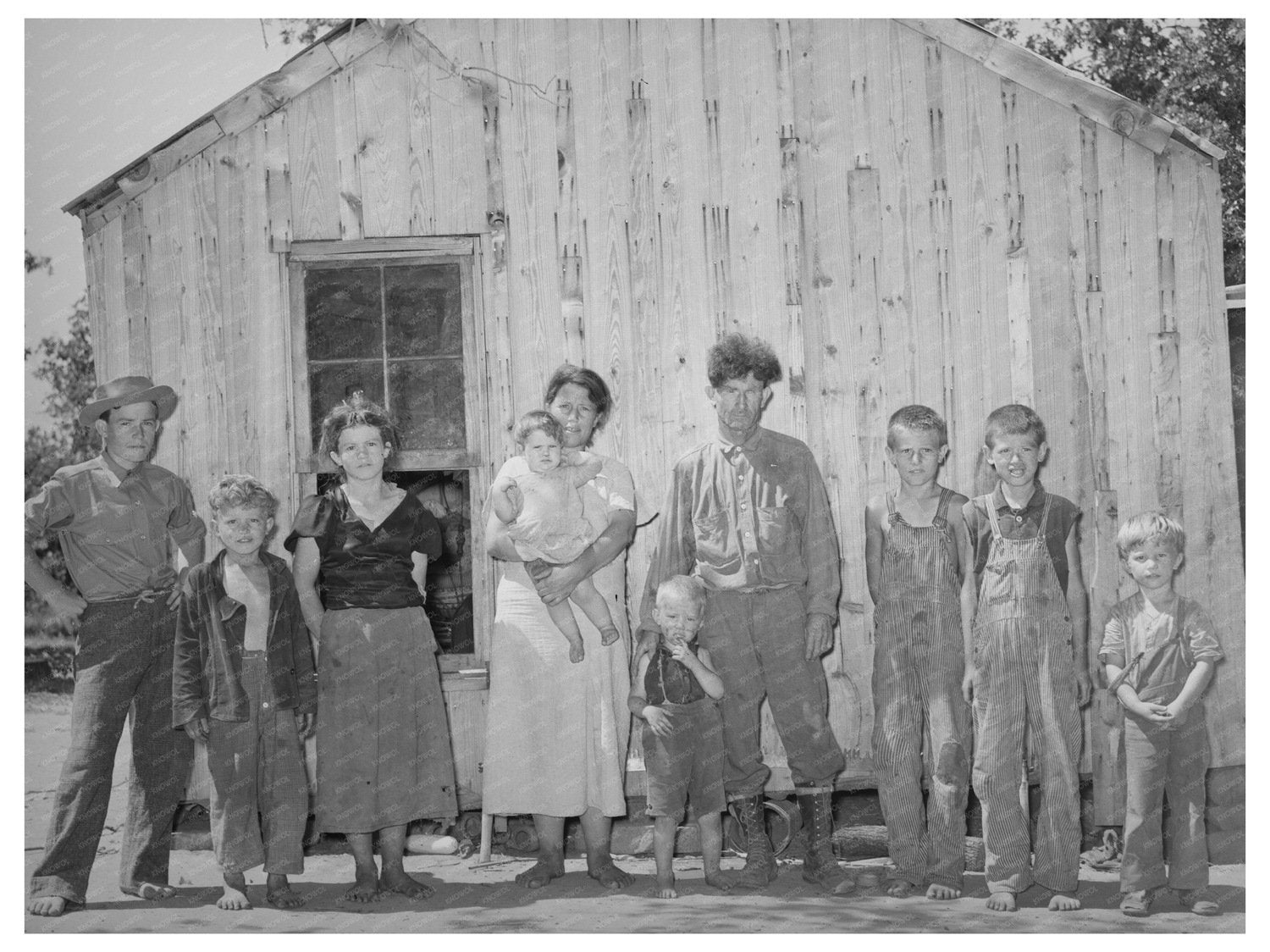 1939 Family of Agricultural Laborers in Oklahoma Shack