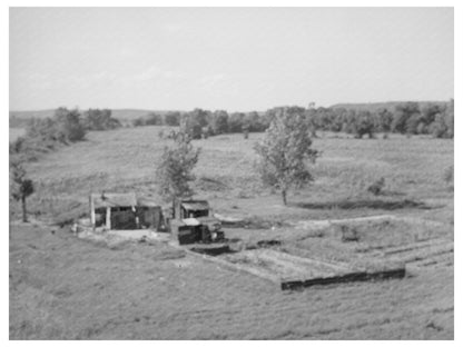 1939 Arkansas River Scene with Day Laborers in Oklahoma