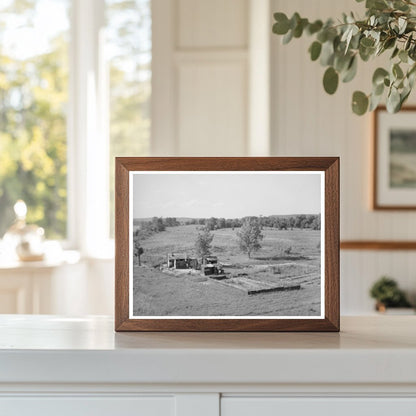 1939 Arkansas River Scene with Day Laborers in Oklahoma