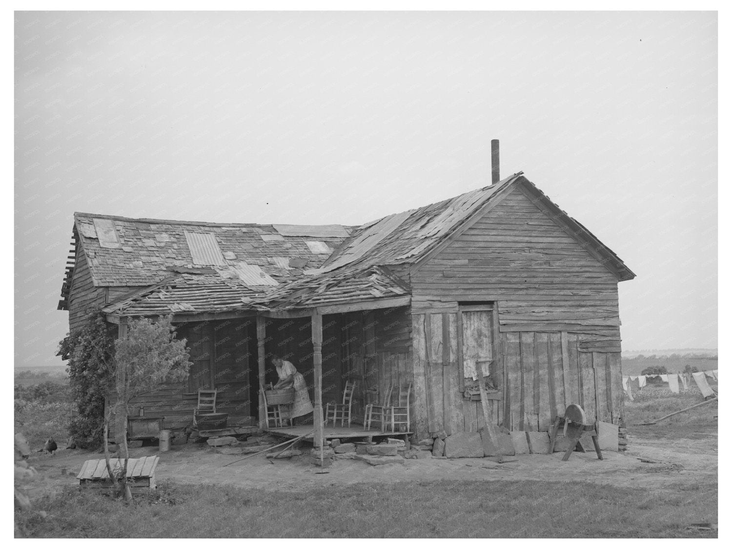 1939 Tenant Farmer House in Warner Oklahoma Vintage Photo