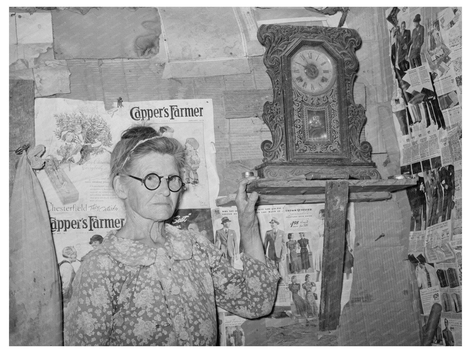 1939 Vintage Photo of Widow Tenant Farmer in Oklahoma