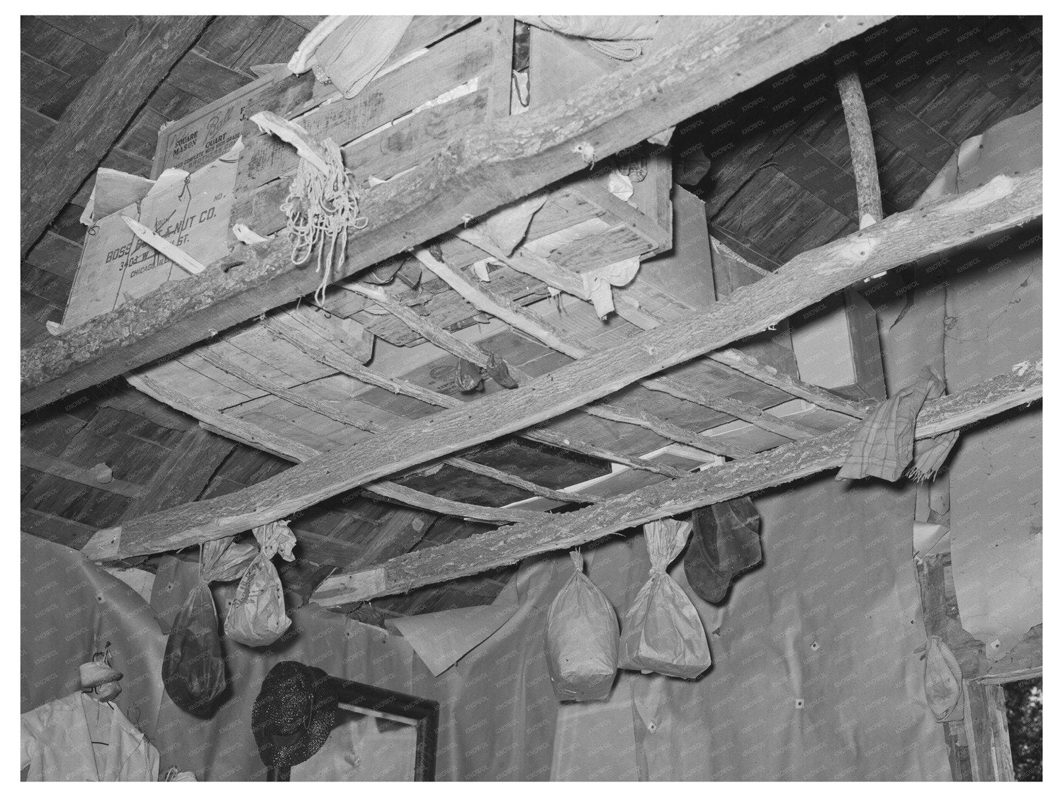 1939 Vintage Image of Sharecropper Home in Oklahoma