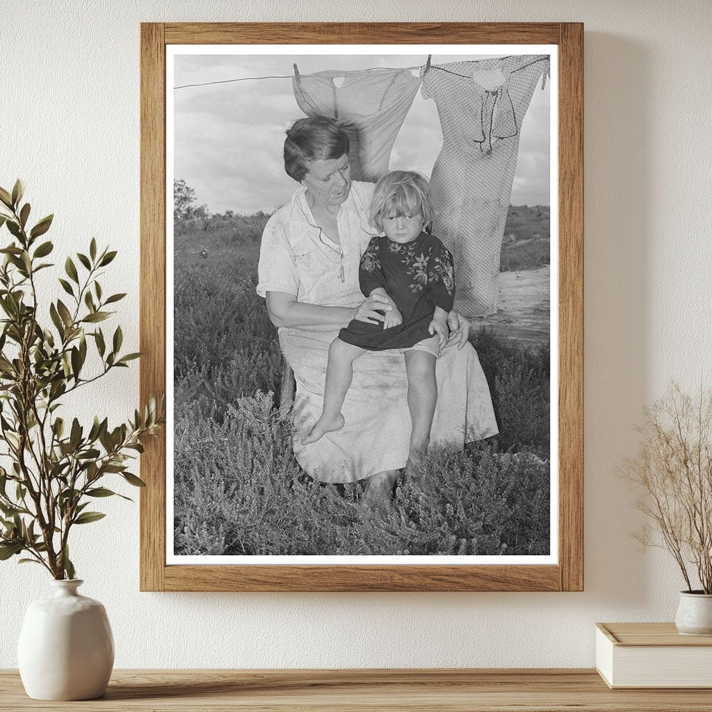 Vintage 1939 Woman with Day Laborers in Oklahoma