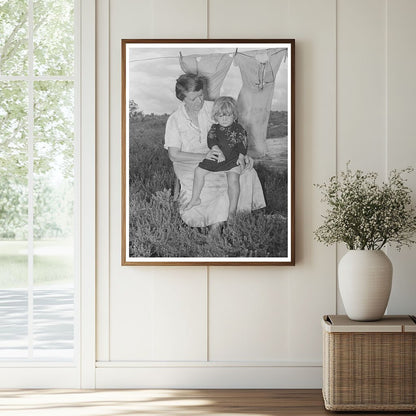 Vintage 1939 Woman with Day Laborers in Oklahoma