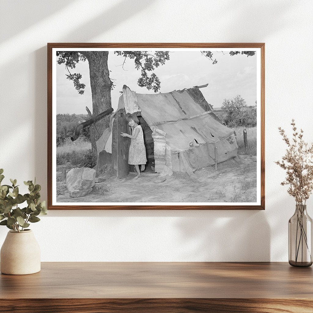 Young Girl at Tent Entrance Poteau Creek Oklahoma 1939
