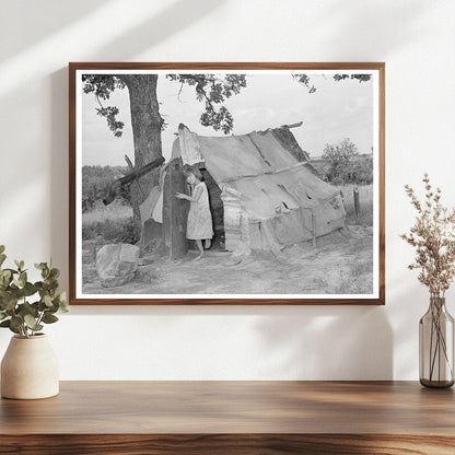 Young Girl at Tent Entrance Poteau Creek Oklahoma 1939