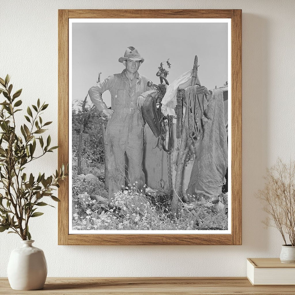 Migrant Laborer in Tent Vian Oklahoma June 1939