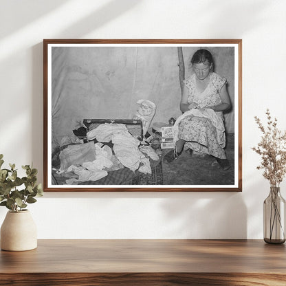 Migrant Laborers Tent Interior Vian Oklahoma June 1939
