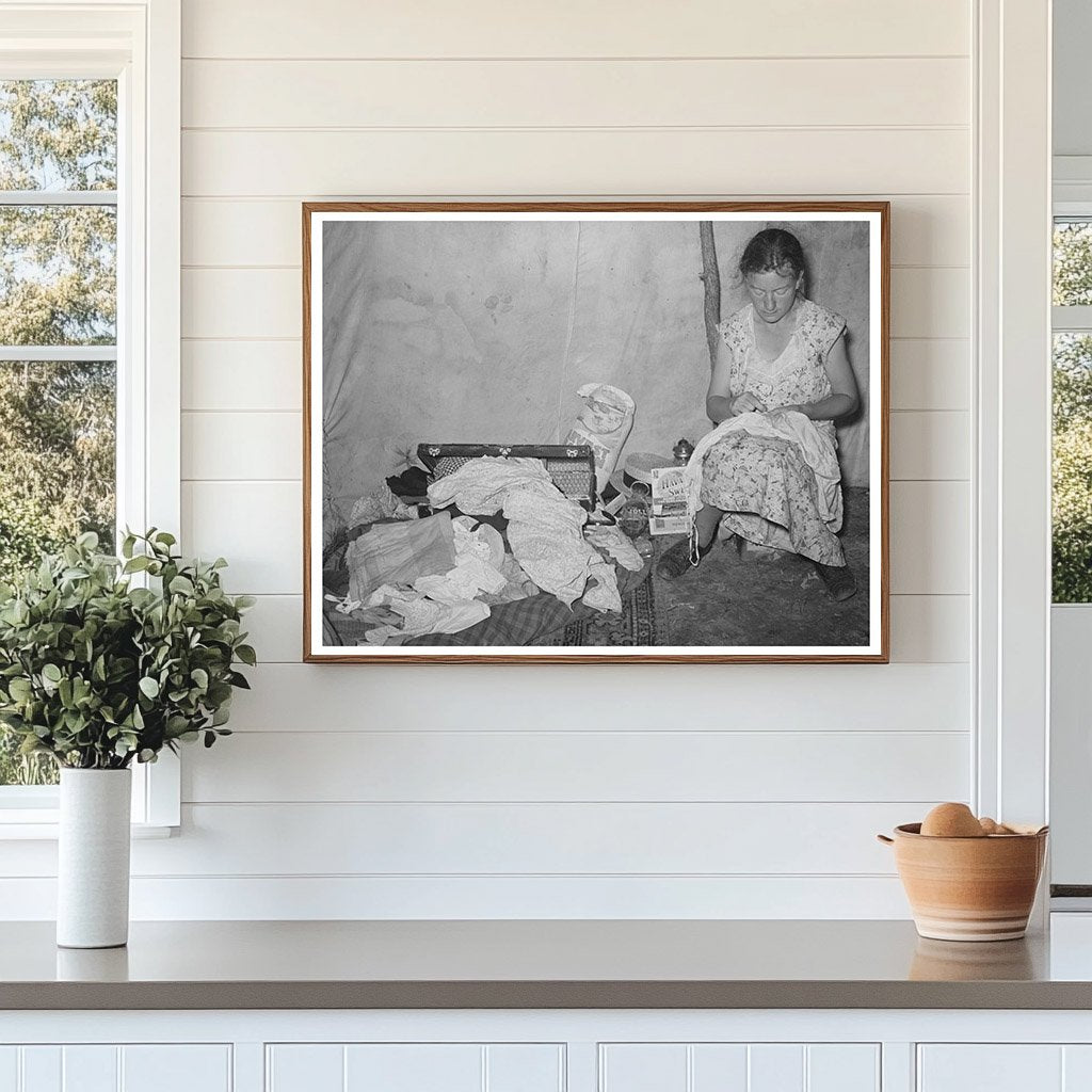 Migrant Laborers Tent Interior Vian Oklahoma June 1939
