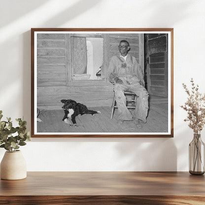 Vintage 1939 Image of African American Farmer and Dog