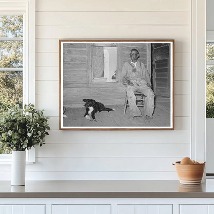 Vintage 1939 Image of African American Farmer and Dog