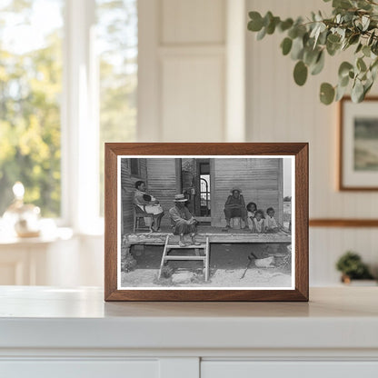 Tenant Farmer Family on Porch Wagoner County Oklahoma 1939