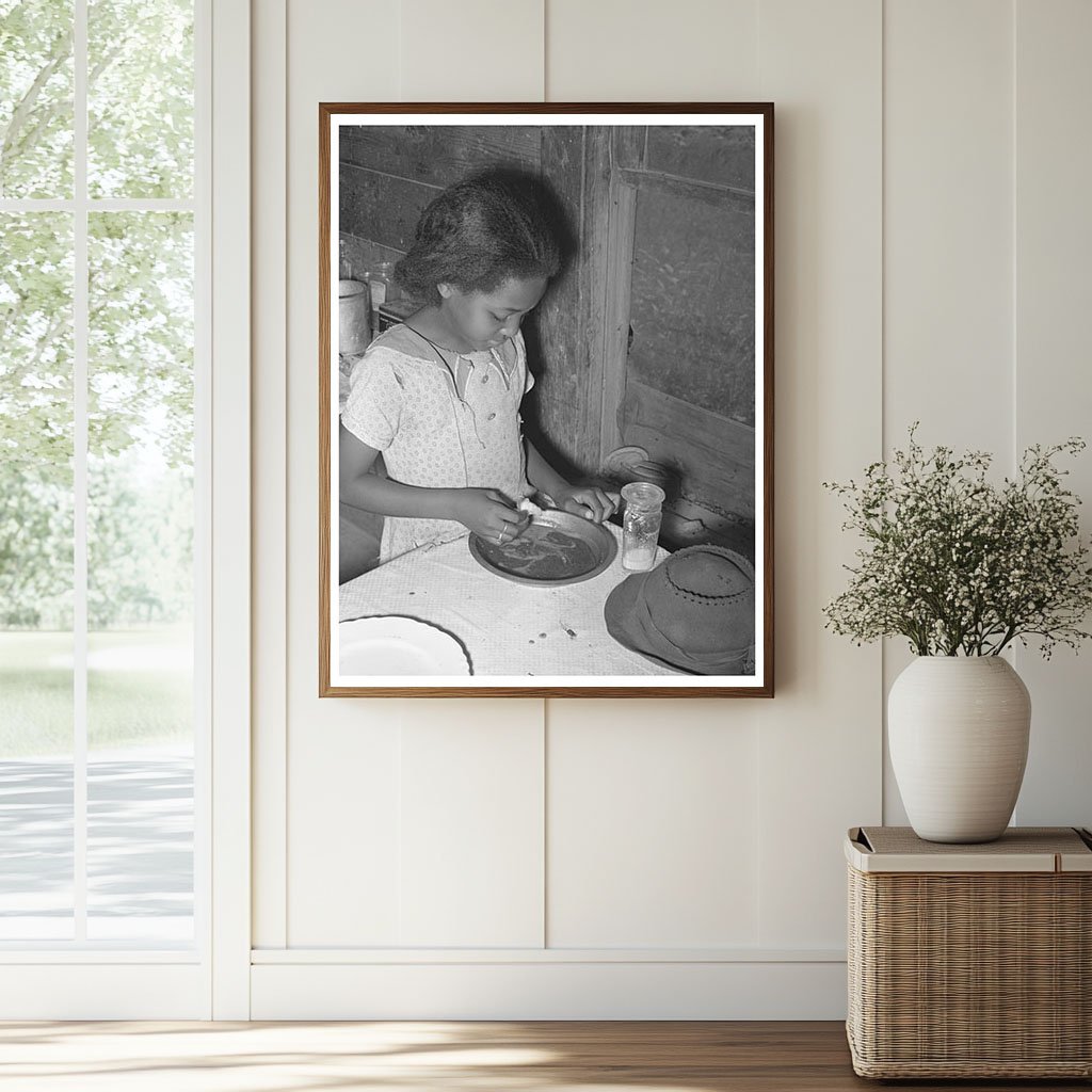 Daughter of Tenant Farmer Eating Dinner in 1939 Oklahoma