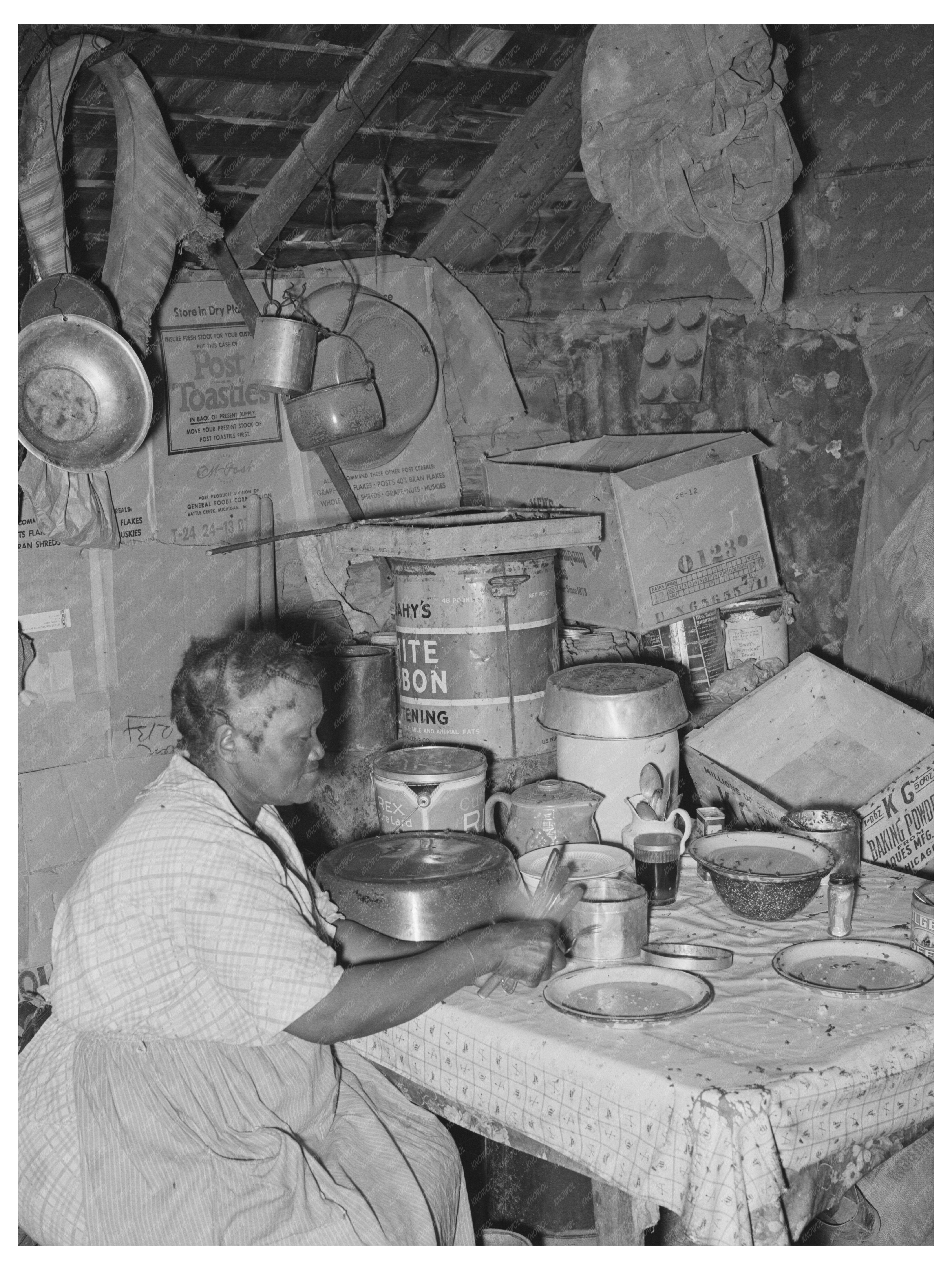 Farm Owner in Kitchen Oklahoma June 1939 Vintage Photo