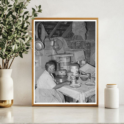 Farm Owner in Kitchen Oklahoma June 1939 Vintage Photo