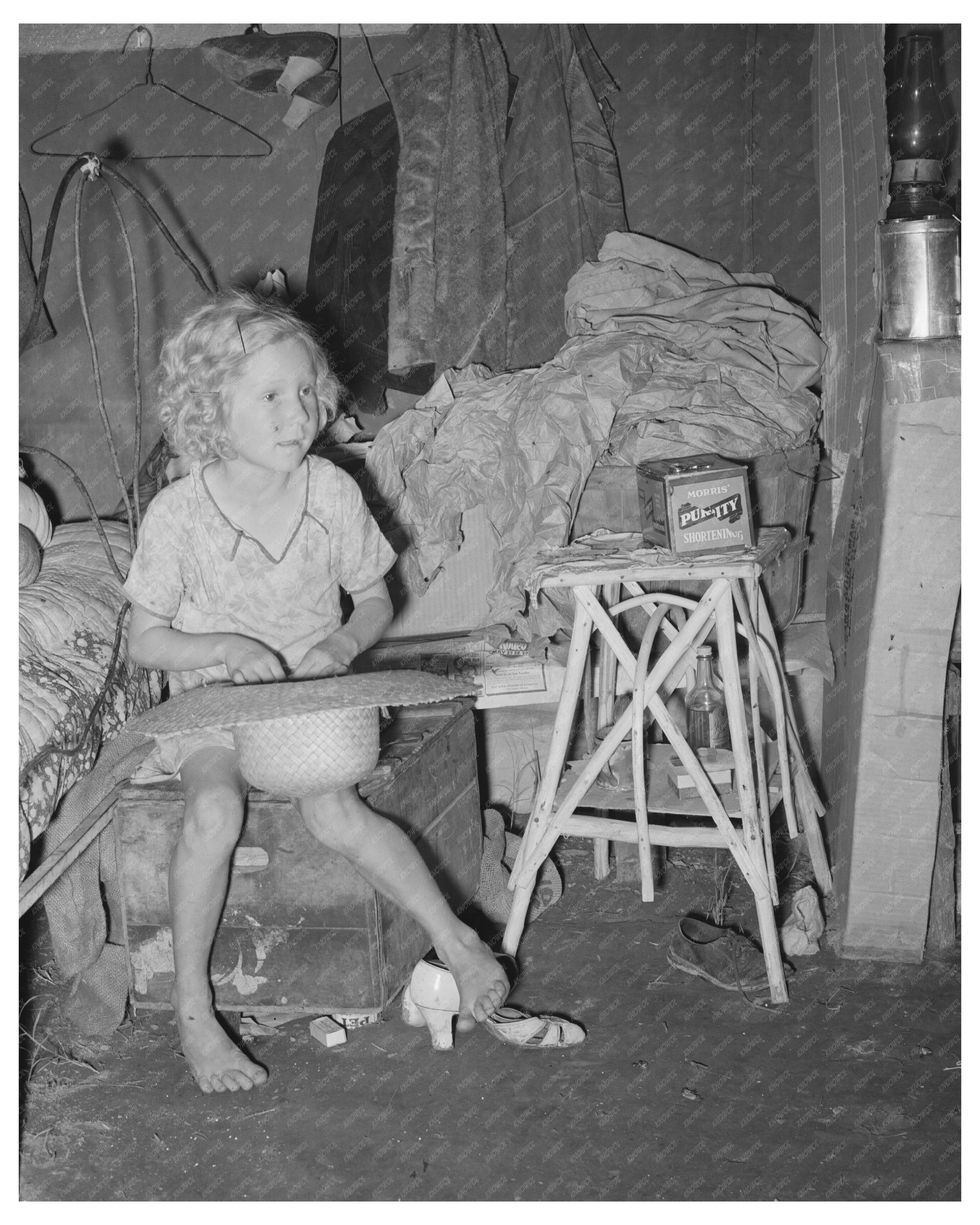 Child of Agricultural Day Laborer Tent Home Spiro 1939