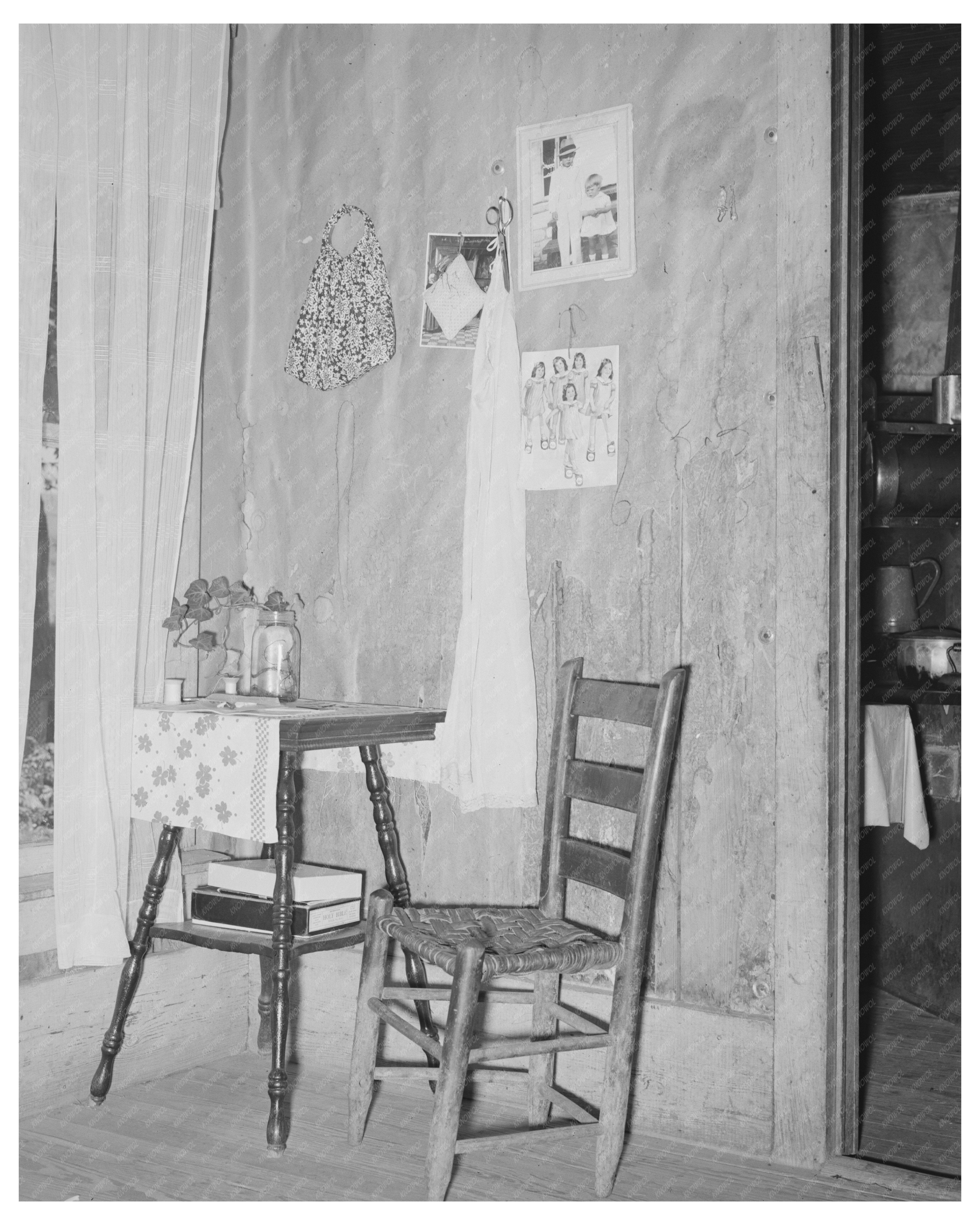 Vintage Living Room of Farm Family in Oklahoma 1939