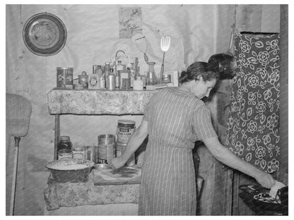 WPA Roadwork Woman Prepares Blackberry Pie June 1939