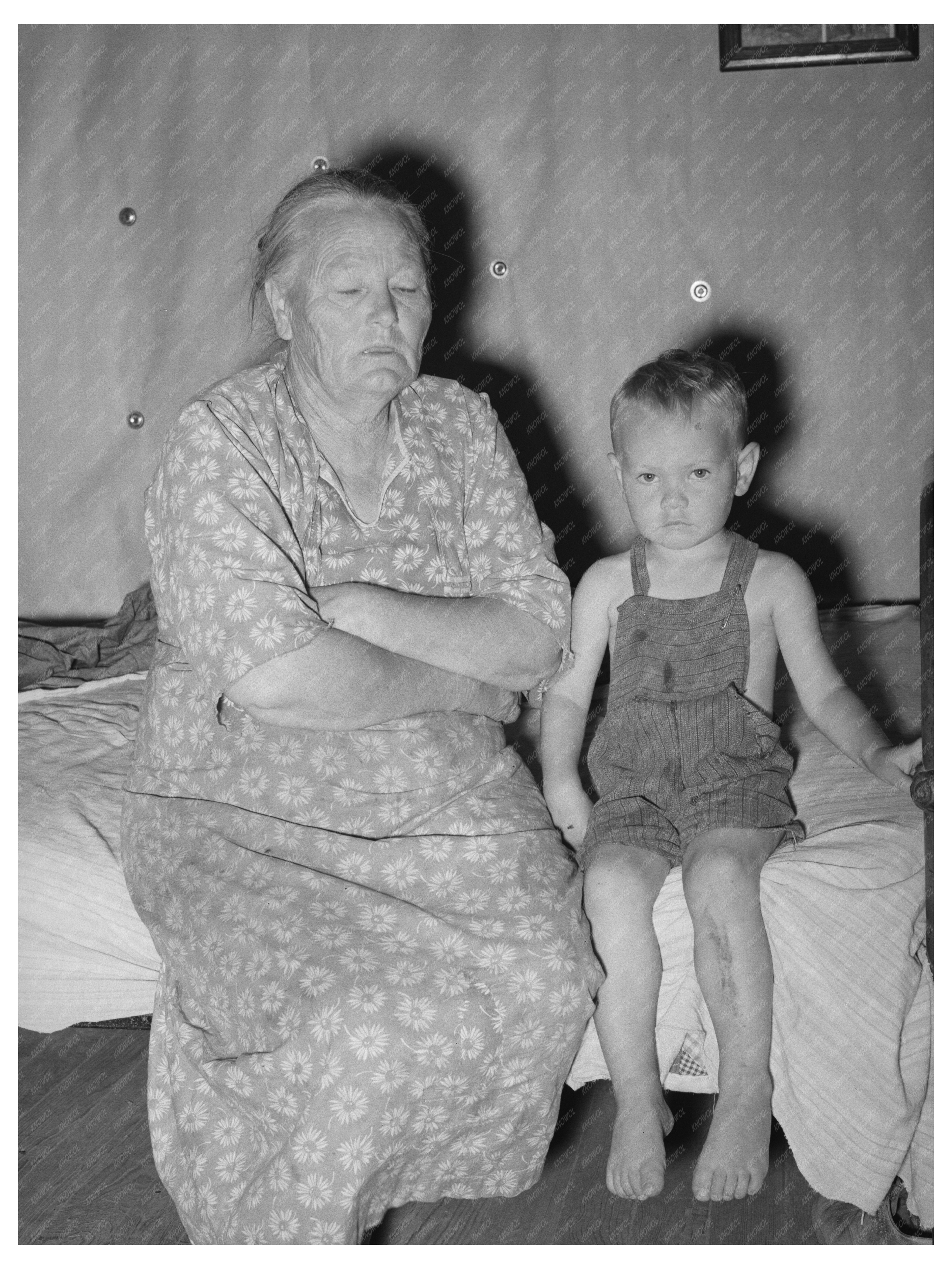 Tenant Farmer and Grandson on Oklahoma Farm 1939