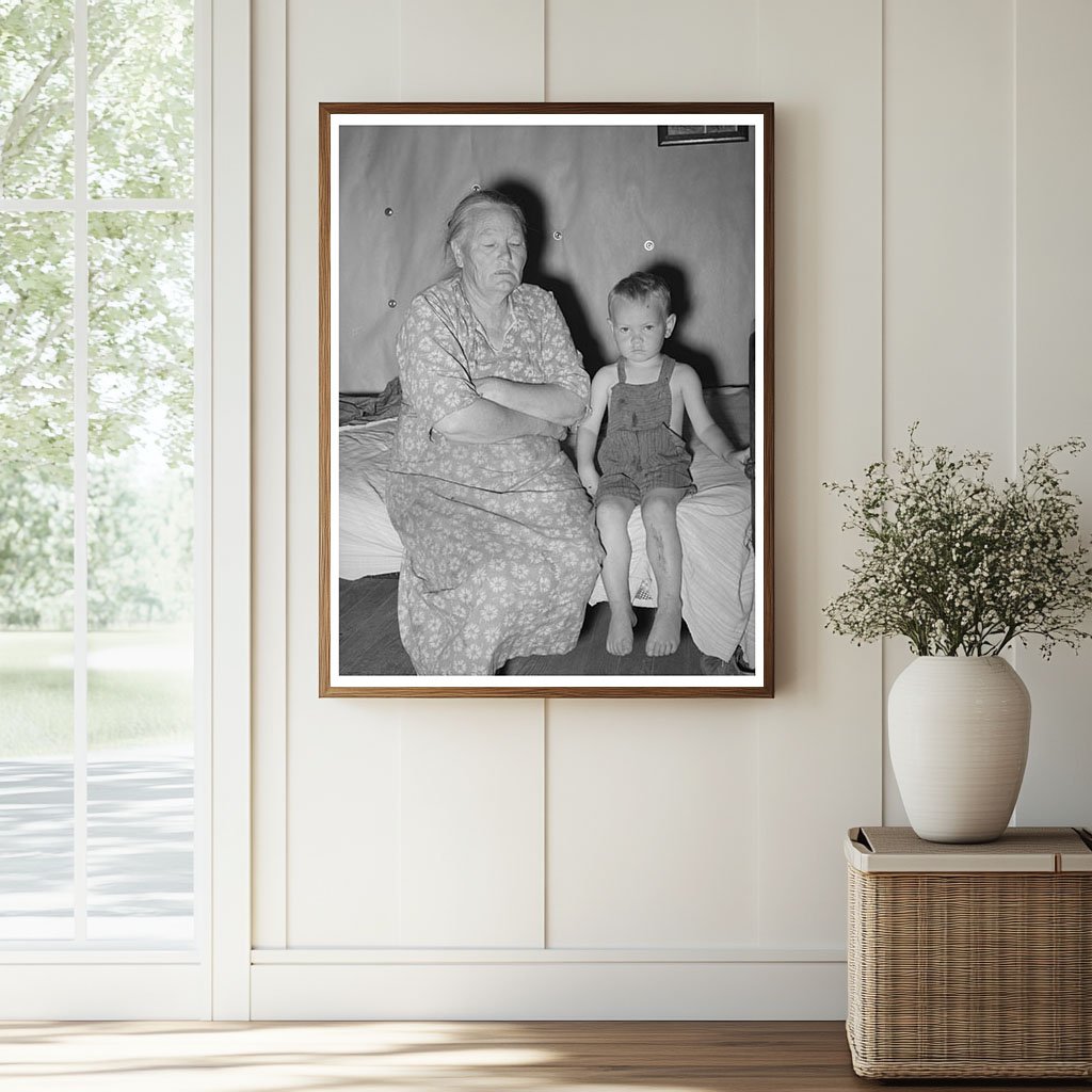 Tenant Farmer and Grandson on Oklahoma Farm 1939