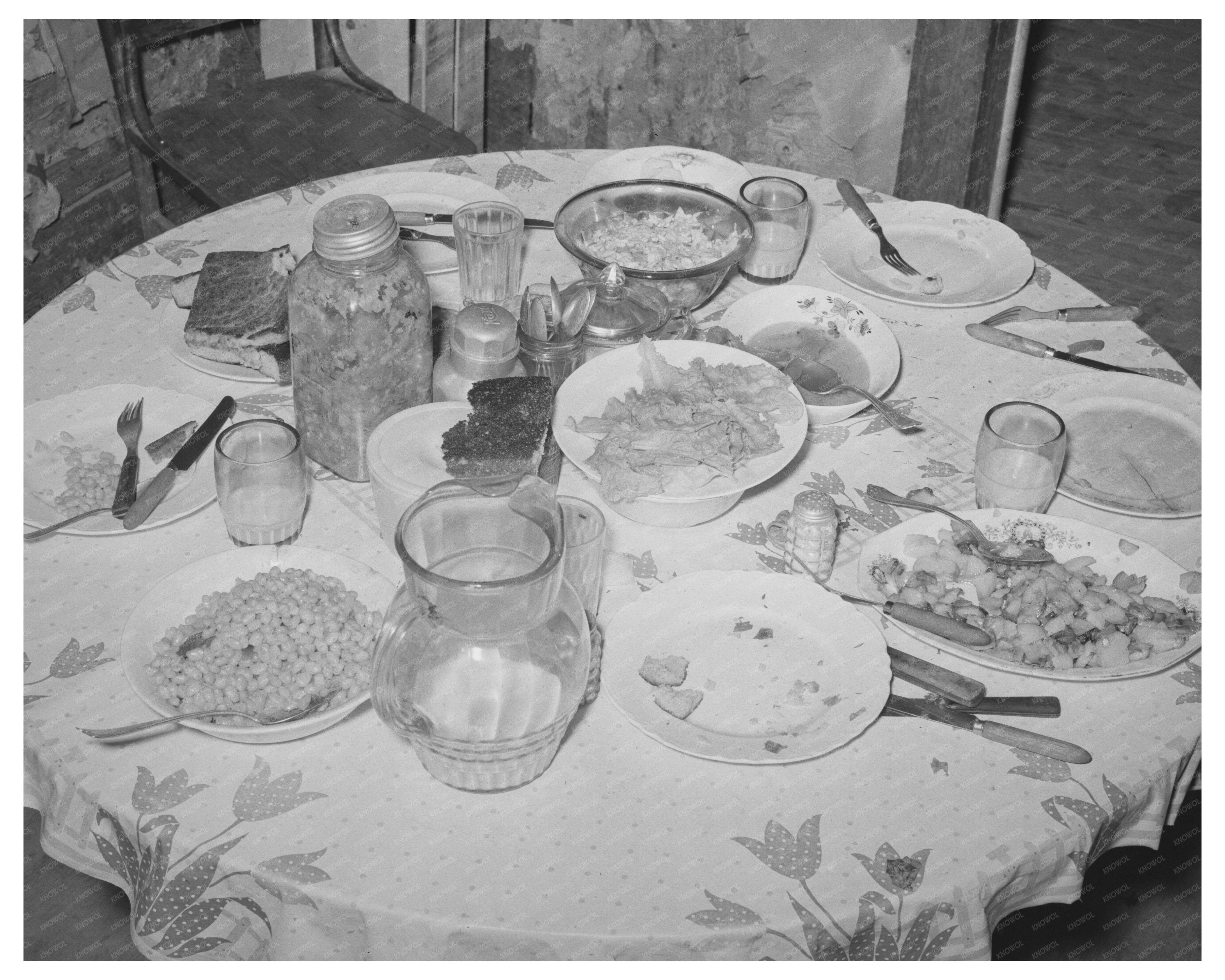 Dinner Table of Tenant Farm Family in Oklahoma 1939