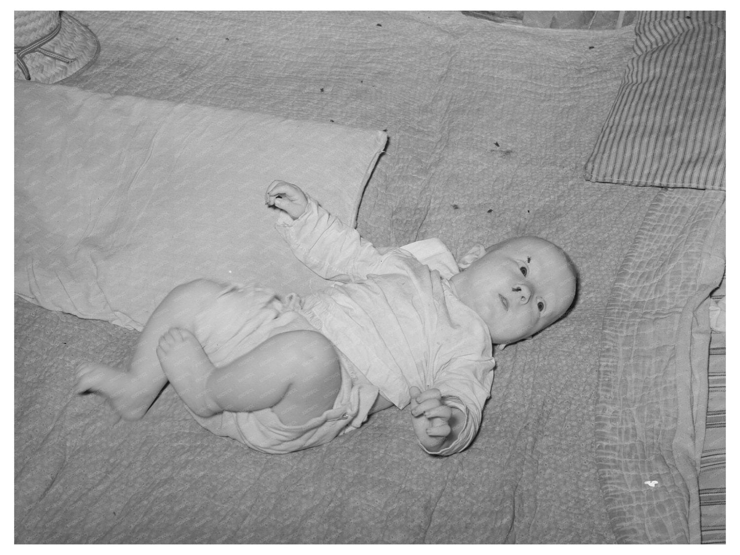 Vintage Baby on Blanket Sequoyah County Oklahoma 1939