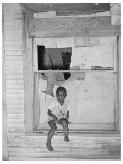 Young Boy in Window Muskogee County Oklahoma June 1939