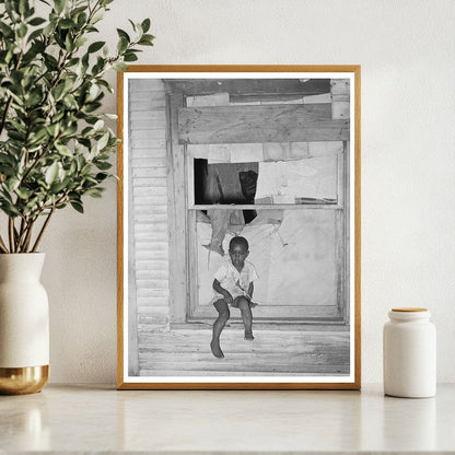 Young Boy in Window Muskogee County Oklahoma June 1939