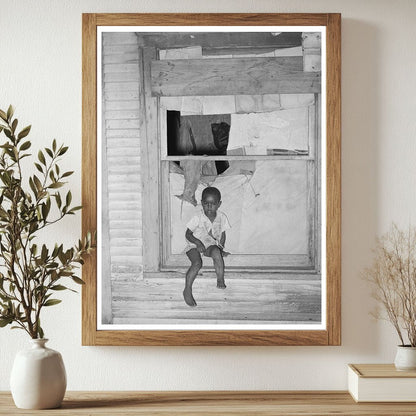 Young Boy in Window Muskogee County Oklahoma June 1939