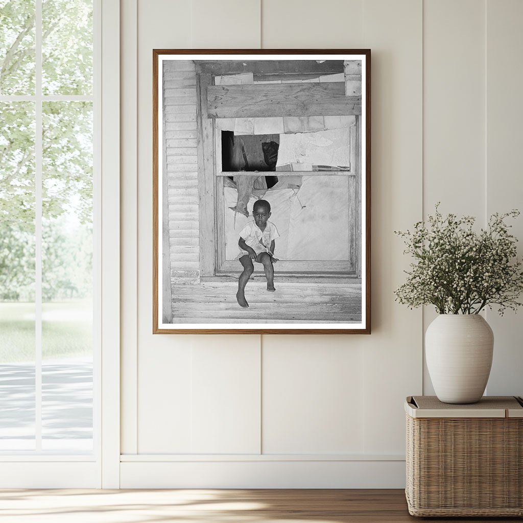 Young Boy in Window Muskogee County Oklahoma June 1939