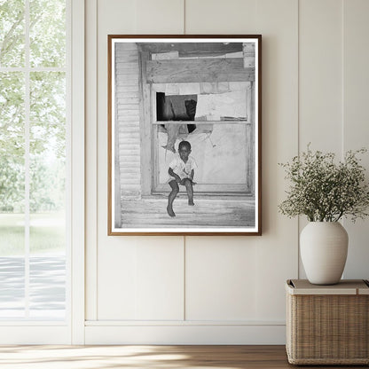 Young Boy in Window Muskogee County Oklahoma June 1939