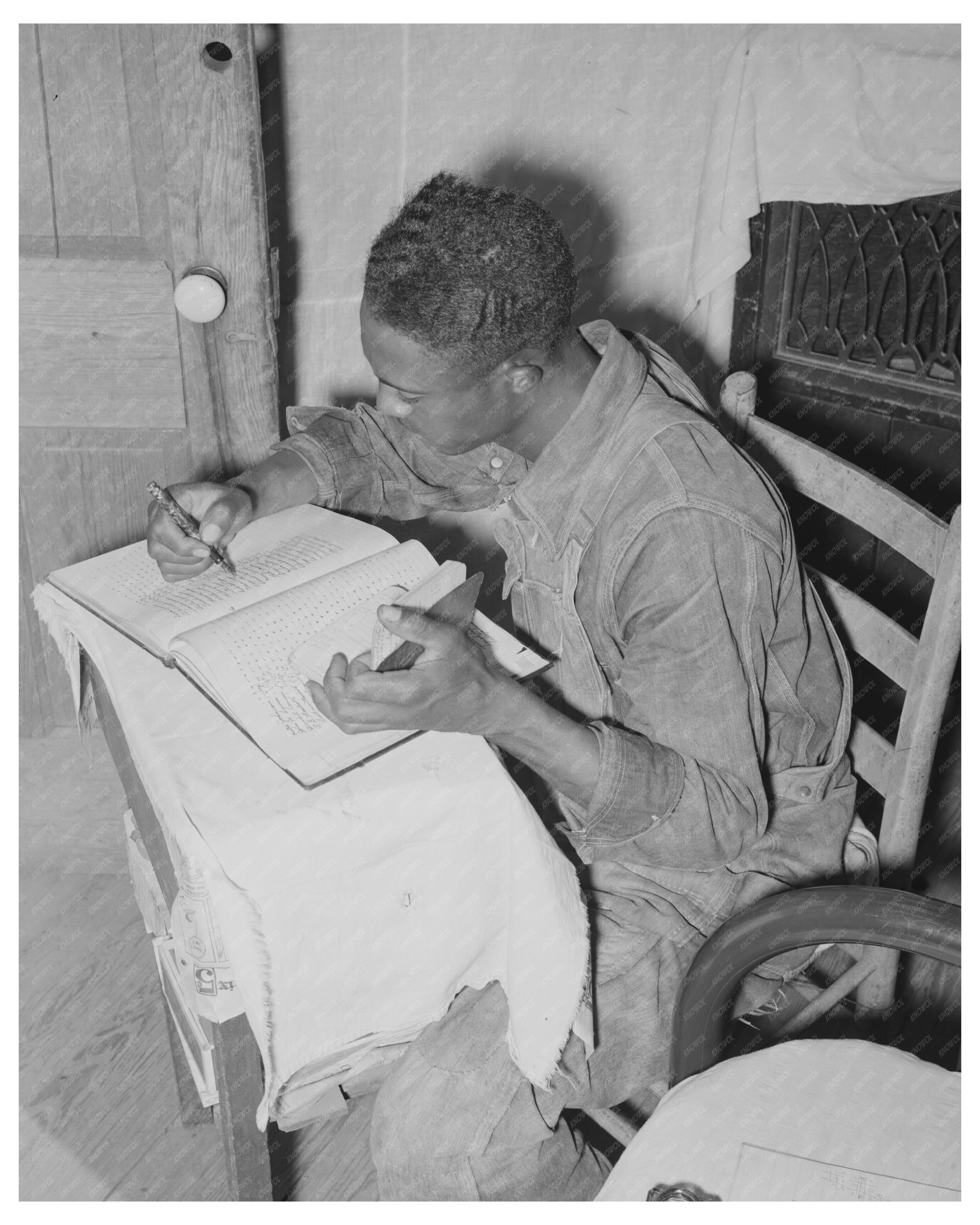 Muskogee County Church Member Working on Records 1939