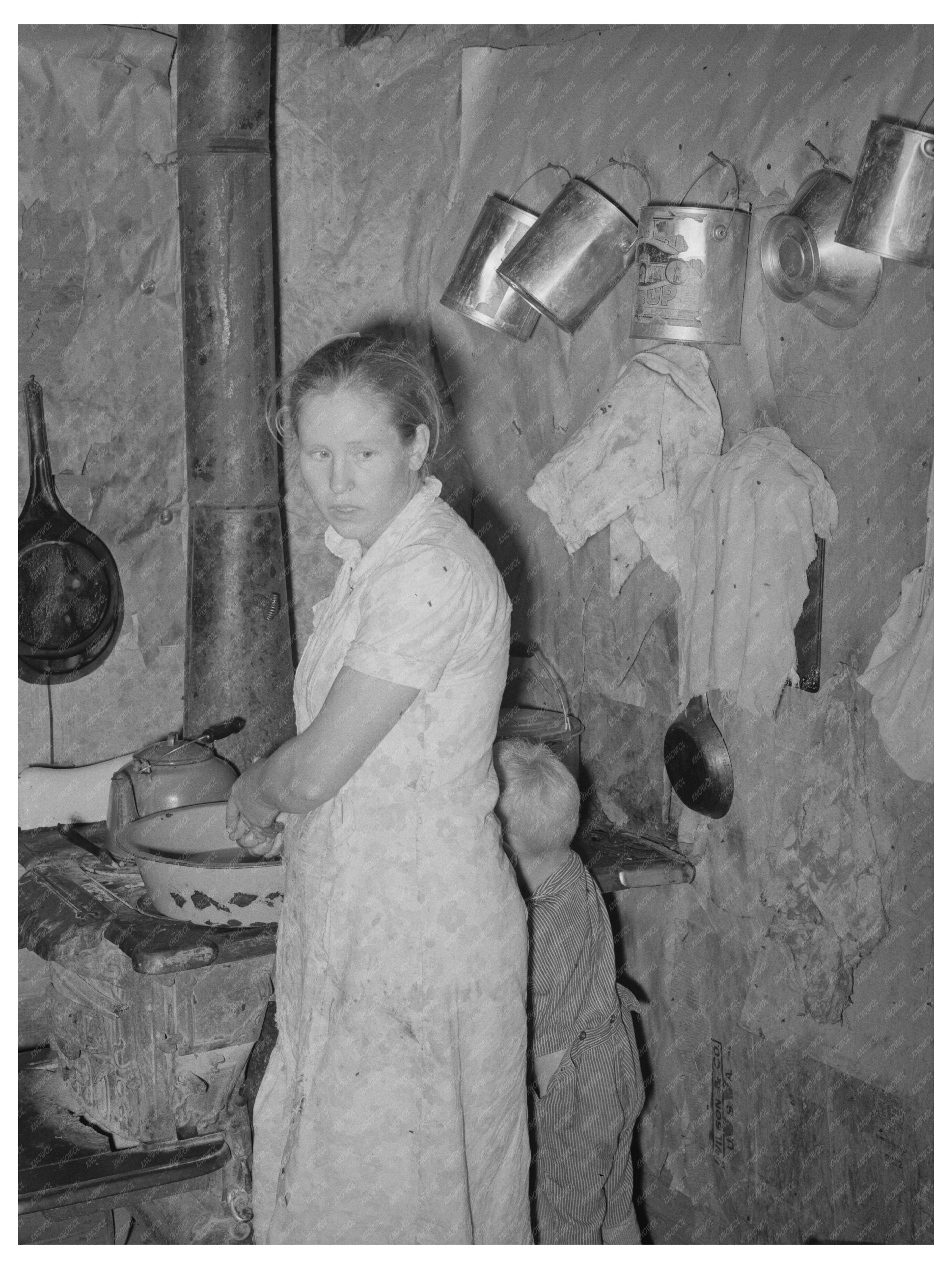 Tenant Farmers Wife and Son McIntosh County Oklahoma 1939