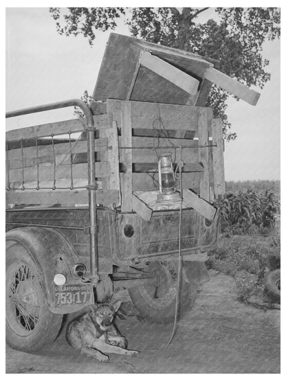 Migrant Family Truck Preparing for California 1939