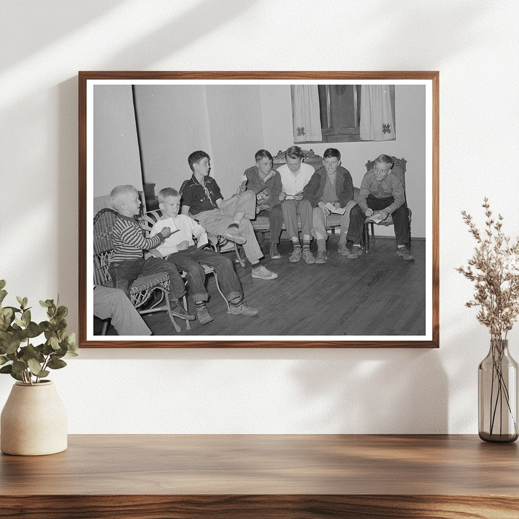 Boys Campfire Gathering in El Porvenir New Mexico 1939