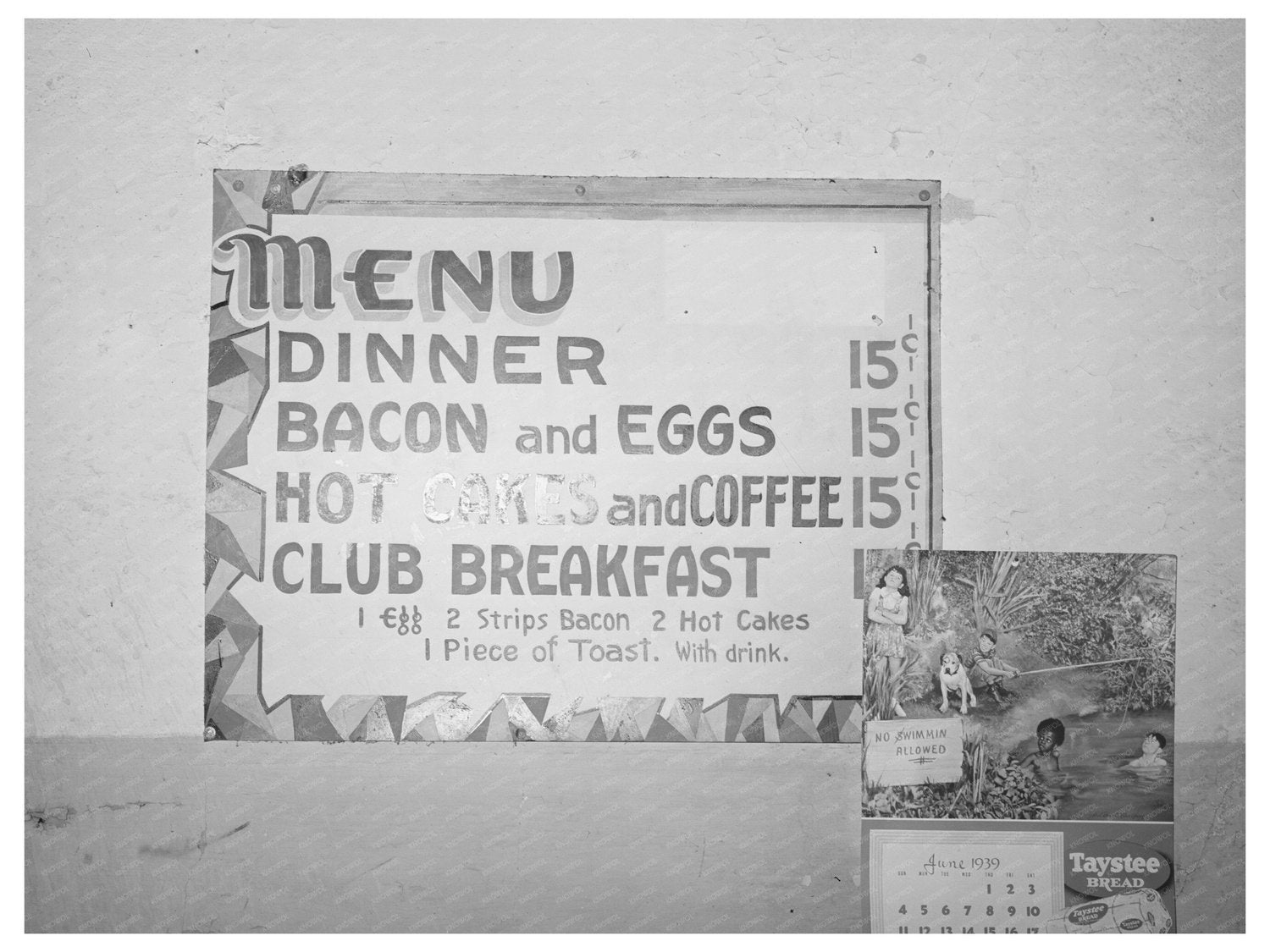 1939 Vintage Family-Style Restaurant Menu Muskogee Oklahoma