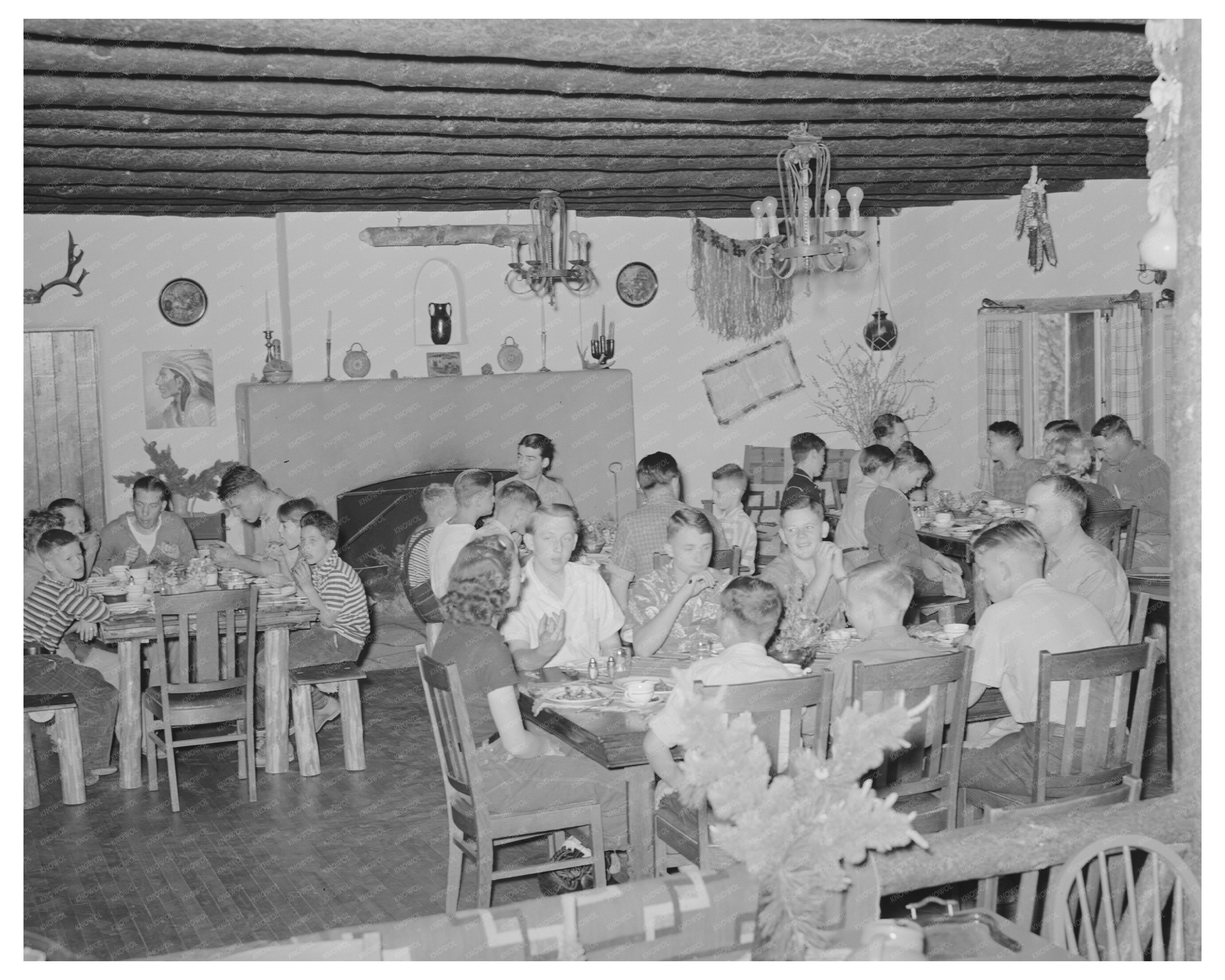 Boys at Summer Camp Breakfast El Porvenir New Mexico 1939