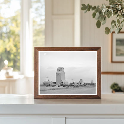 Trucks at Wheat Elevator in Texas July 1939