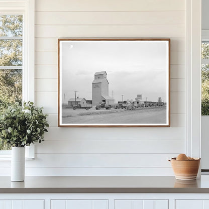 Trucks at Wheat Elevator in Texas July 1939